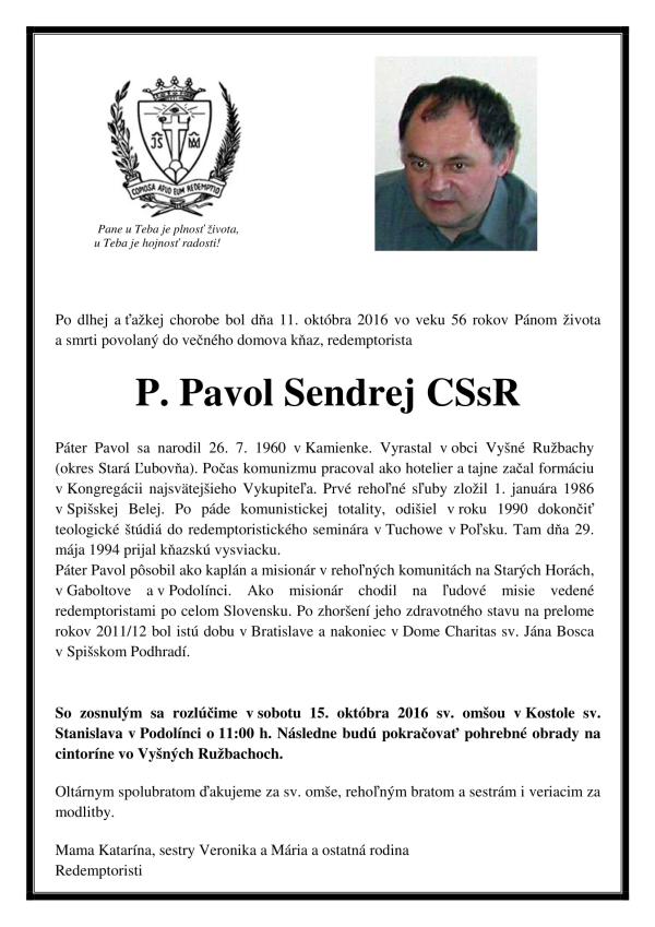 P. Pavol Sendrej CSsR